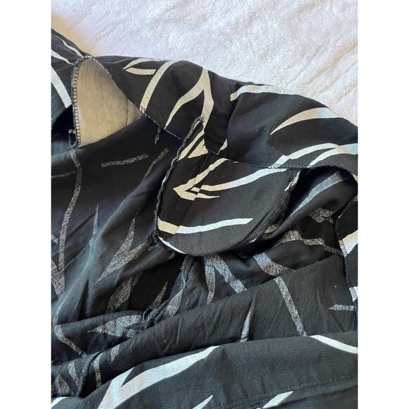 Tanya Whiteside Women's Black & White Abstract Open Front Kimono Jacket Cardigan - Picture 8 of 9